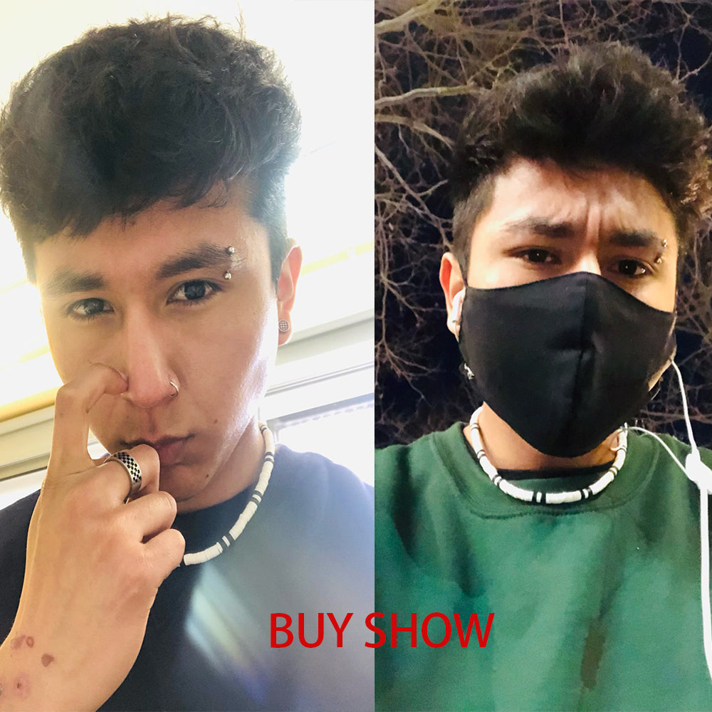 Striped Beaded Choker Necklace