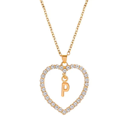 Rhinestone Initial Letter Necklace