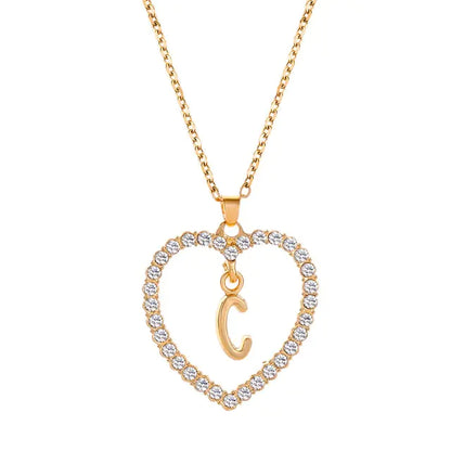 Rhinestone Initial Letter Necklace