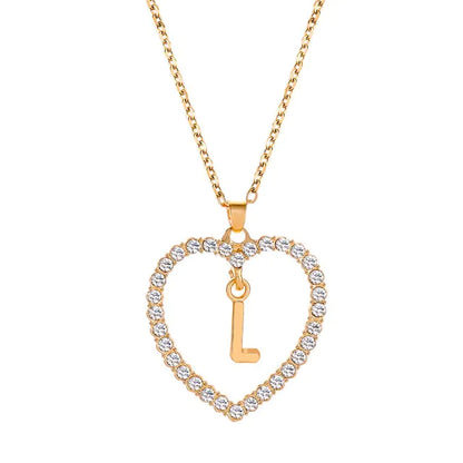 Rhinestone Initial Letter Necklace