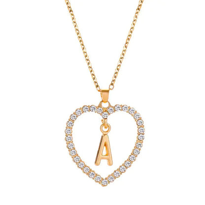 Rhinestone Initial Letter Necklace