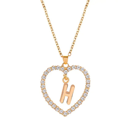 Rhinestone Initial Letter Necklace