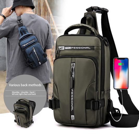 Sling Bag Crossbody Backpack with USB Charging Port