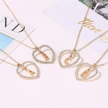 Rhinestone Initial Letter Necklace